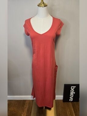 Horny Toad Coral V-Neck Maxi Dress with Side Pocket